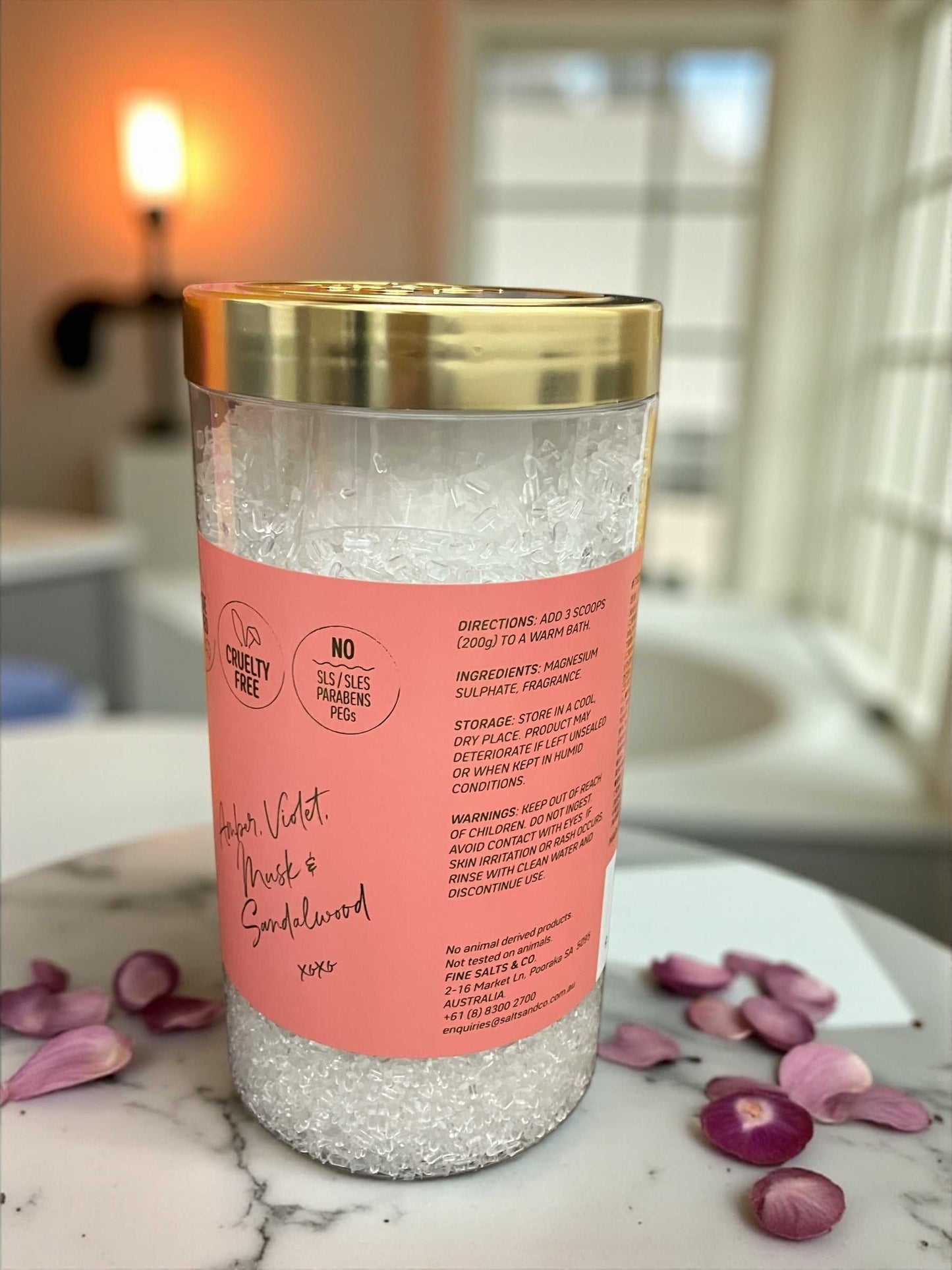 Salts&CO. エプソム バスソルト  バイオレット、ムスク&サンダルウッドの香り  1kg /EPSOM FLORALIS SCENTED  GIFT PACK  Salts & Co.