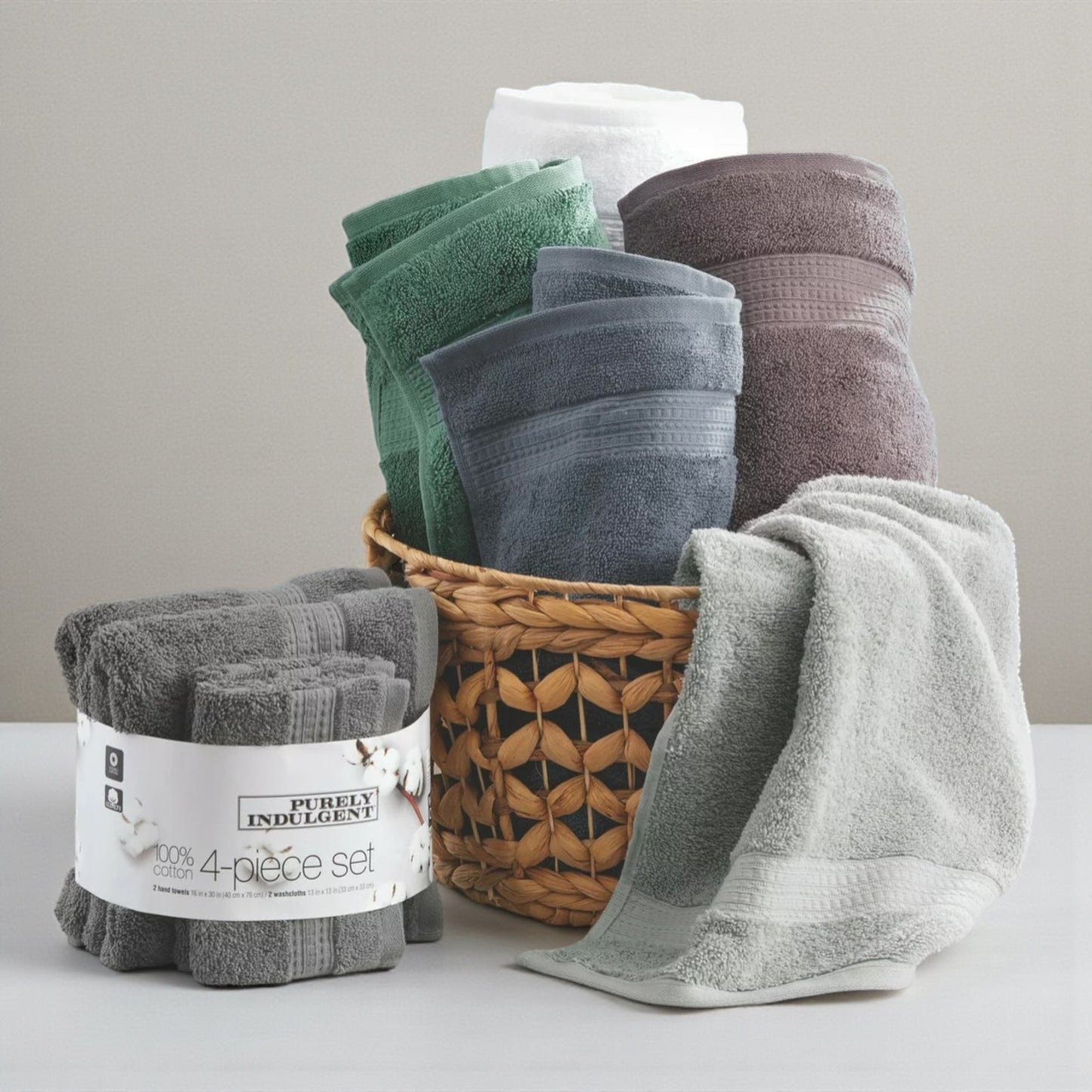 グランデュール ハンドタオル2枚 ウォッシュタオル 2枚 セット Grandeur カラー オックスフォードタン