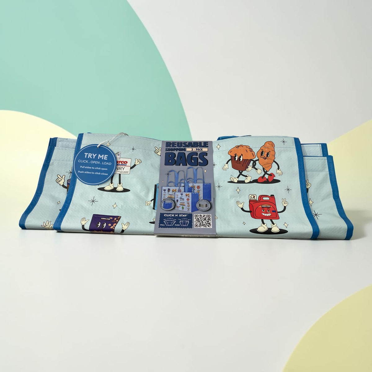 コストコ キャラクター ショッピングバッグ V2デザイン 3枚セット 大サイズ × 2 小サイズ x 1