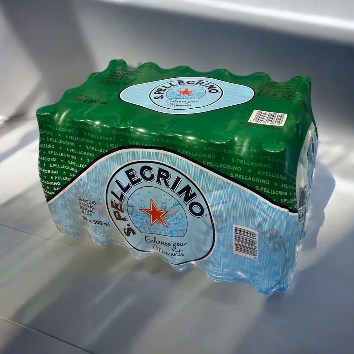 サンペレグリノクリアボトル500ml×24本セットの天然炭酸水パッケージ