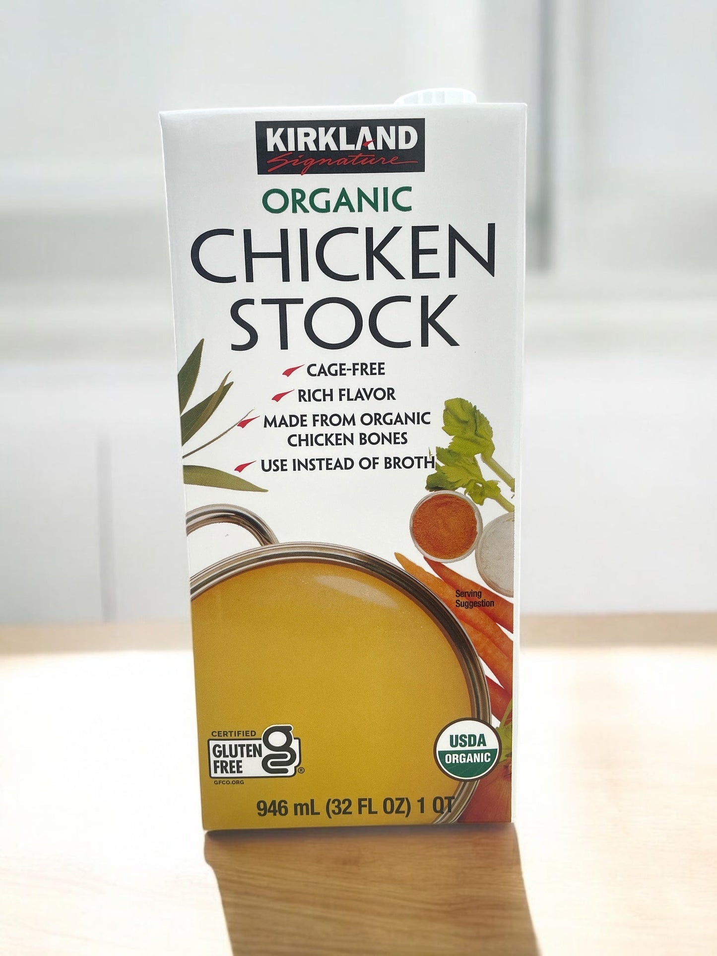 KS オーガニック チキンストック 946ml, カークランドシグネチャー, 有機鶏だしスープ, アメリカ産.