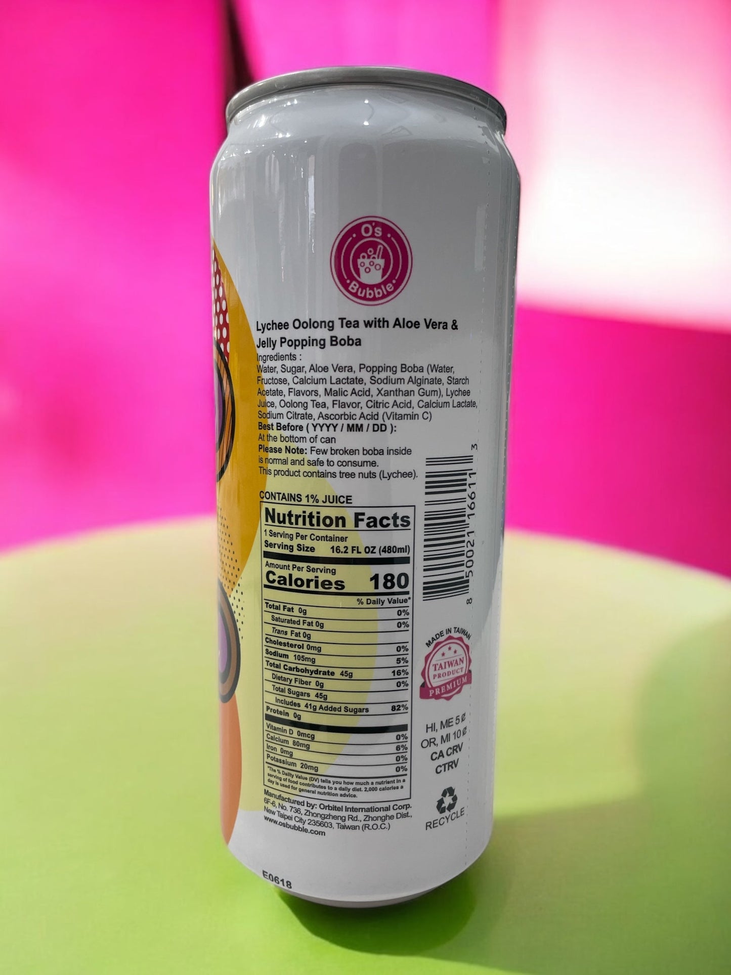 ポッピングボバ ライチ烏龍茶 ボバ&アロエ 480ml 1本 フルーツティー POPPING BOBA 台湾で大人気 / O's Bubble