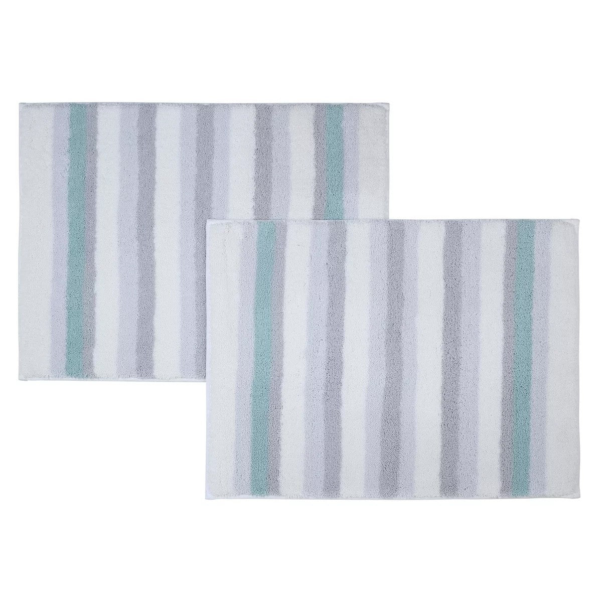 WELHOME バスラグ 45cm x 60cm 2個パック カラー グレーストライプ