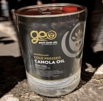 大容量20リットルのグッドアース コールドプレスキャノーラオイル缶