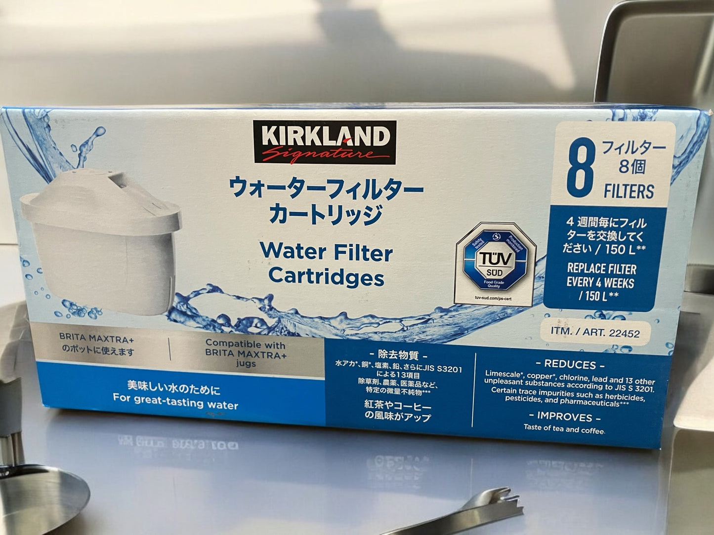KS 浄水ポット用 ウォーターフィルターカートリッジ 8個入り (ブリタマクストラプラスに対応)/ BRITA Maxtra+