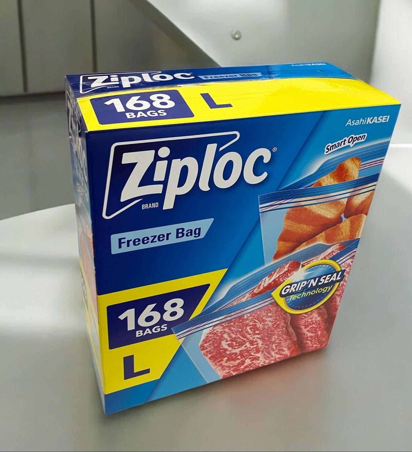 Ziplocフリーザーバッグ168枚入り、Grip n' Sealテクノロジー、Lサイズ