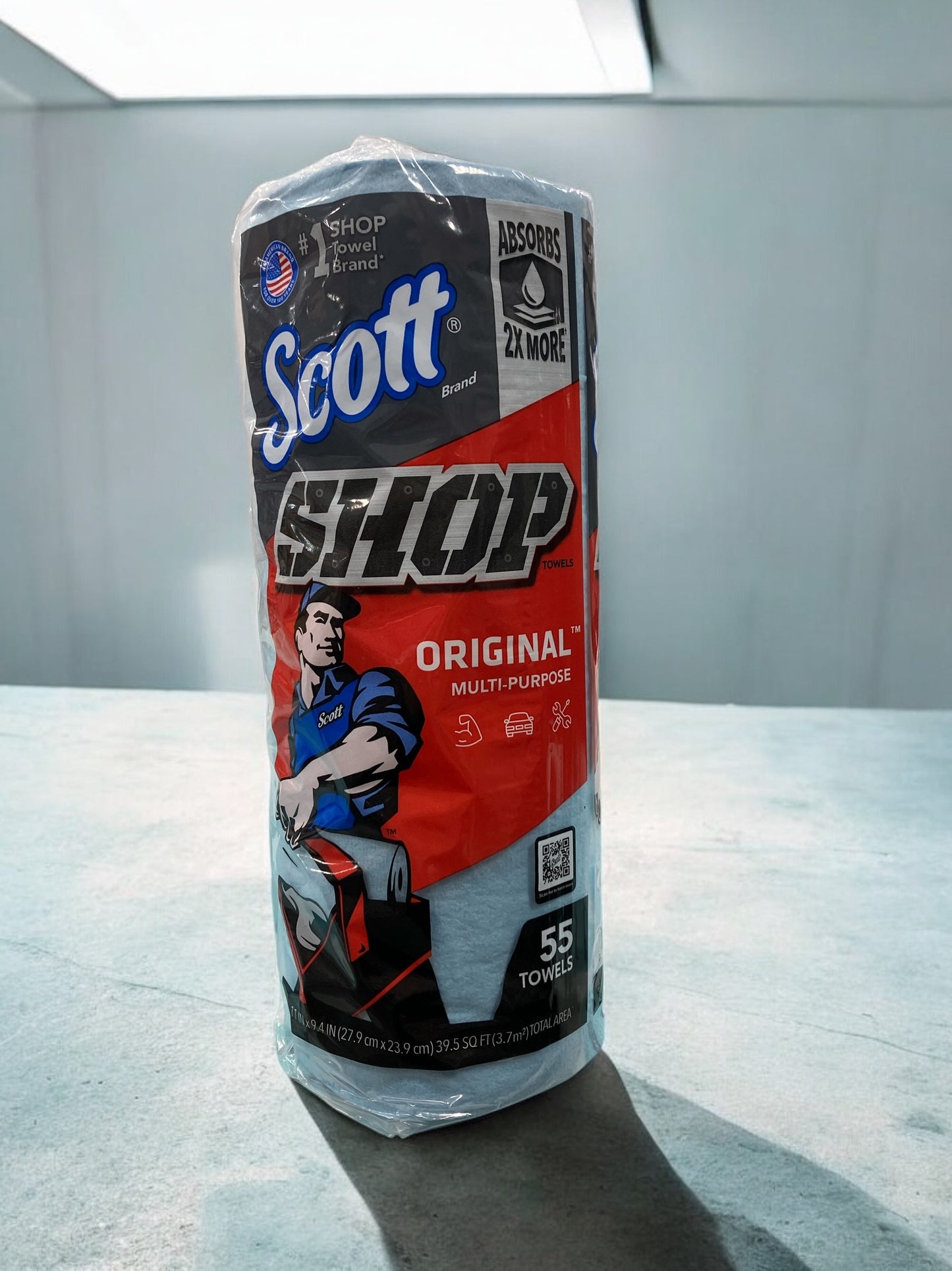 スコット ショップタオル 55枚入り、多目的カー用品・掃除用品、吸水性・吸油性高く繰り返し洗える。