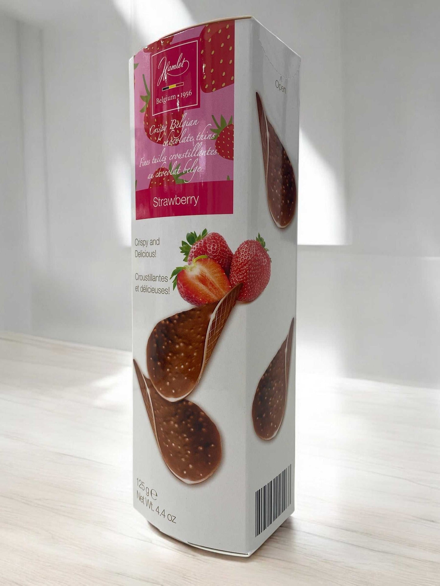 ハムレットチョコクリスピーストロベリー36枚入りベルギー産薄型サクサクチョコレート