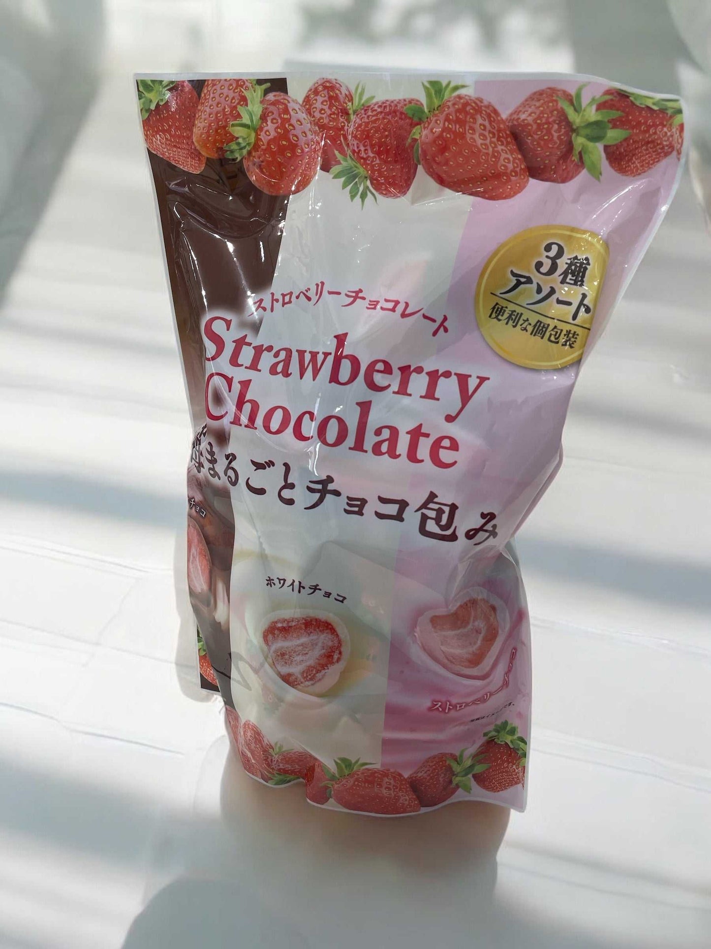 ストロベリーチョコ 三種アソートの苺チョコ包み 410g 日本製
