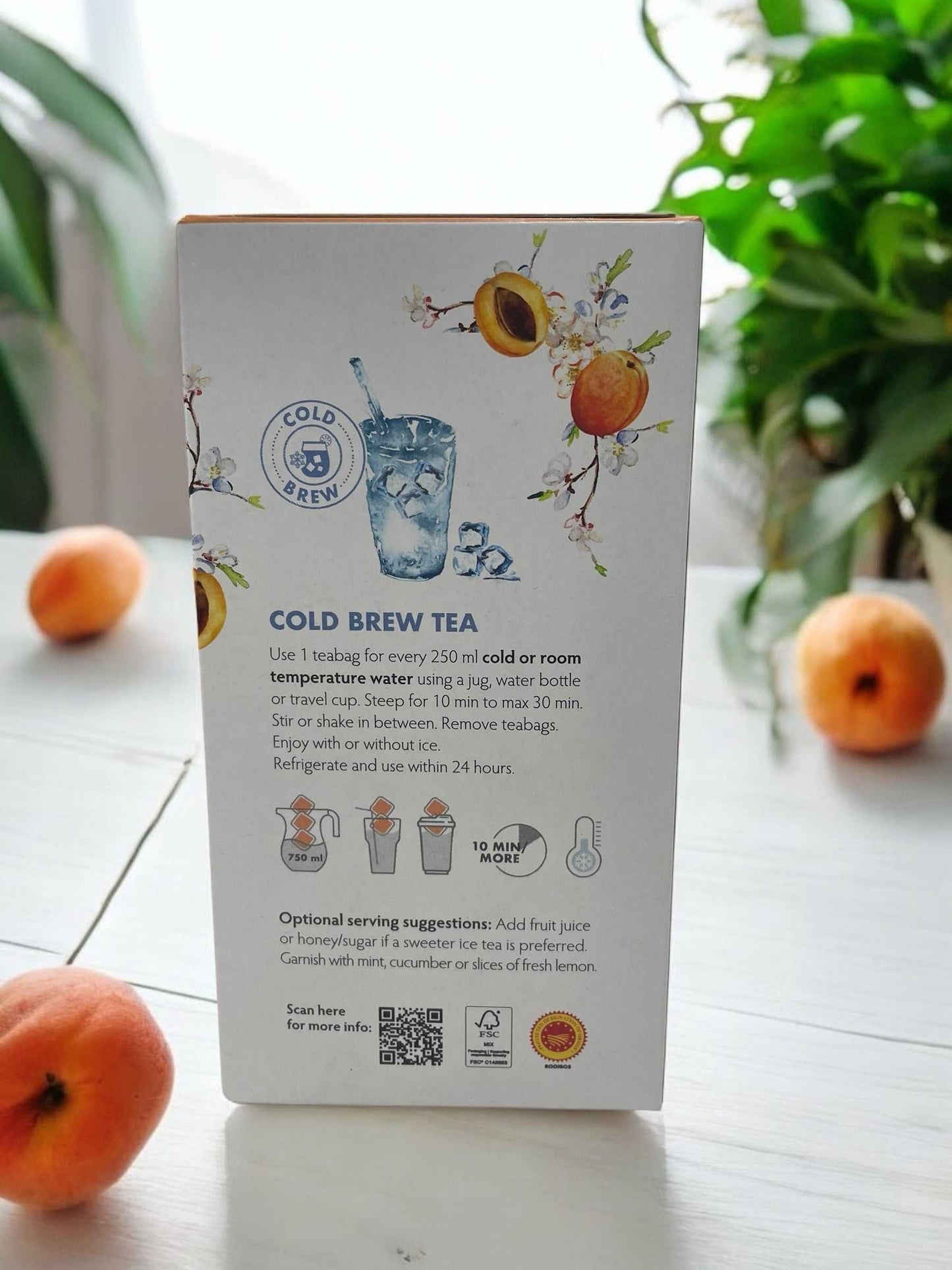 カルミエン コールドブリュー     アプリコット ブロッサム  ルイボスティー  40バッグ入り 水出し  COLD BREW  /  CARMIEN 南アフリカ産