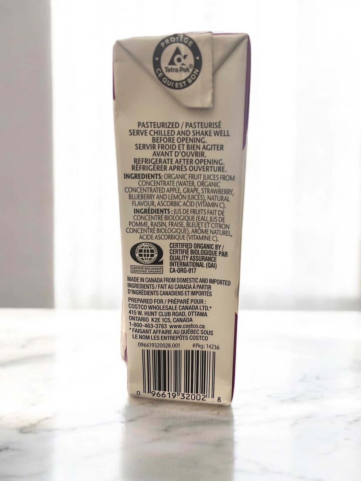 KS オーガニック 100% ジュース ミックスベリー 200ml パック / カークランドシグネチャー