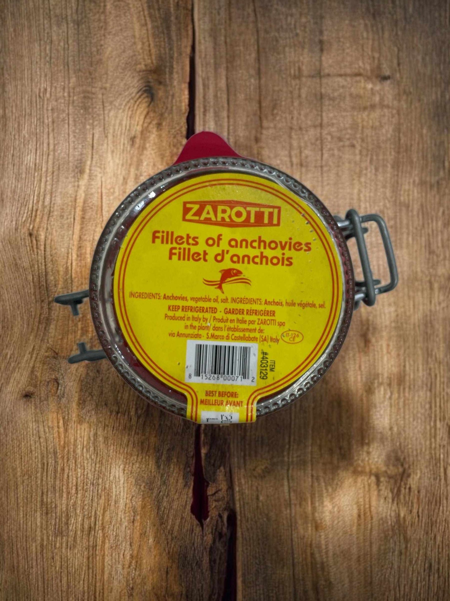 ZAROTTI アンチョビ フィレ オイル漬け 230g 【冷蔵商品】 / ザロッティ イタリア産