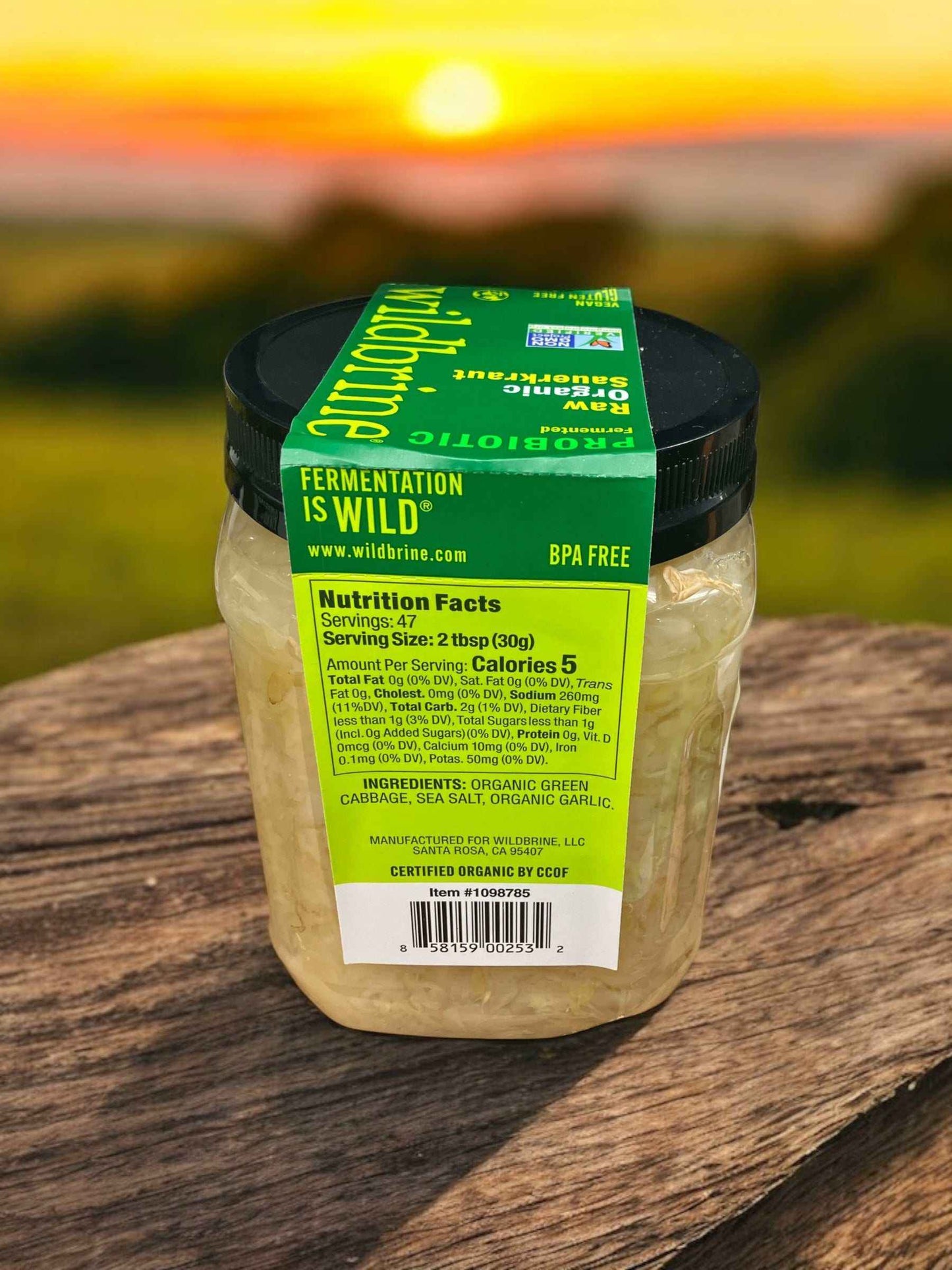【冷蔵商品】wildbrine オーガニック ザワークラウト 有機 キャベツ 塩漬 刻み 1418g / ワイルドブライン