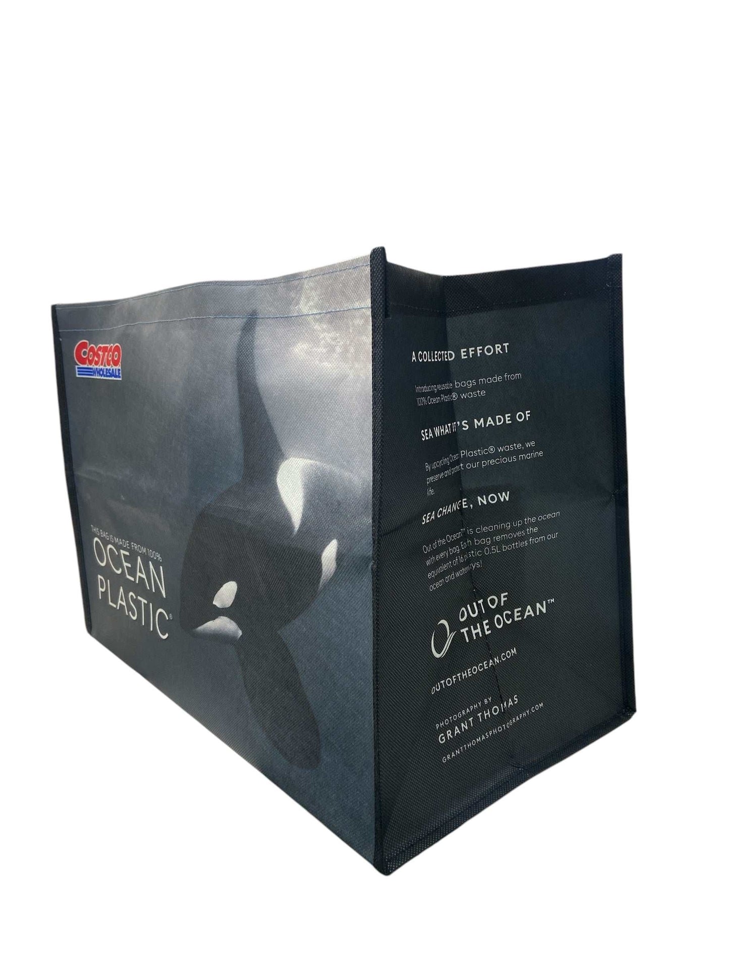 COSTCOコストコのブラックOCEAN PLASTICエコバッグショッピングバッグ