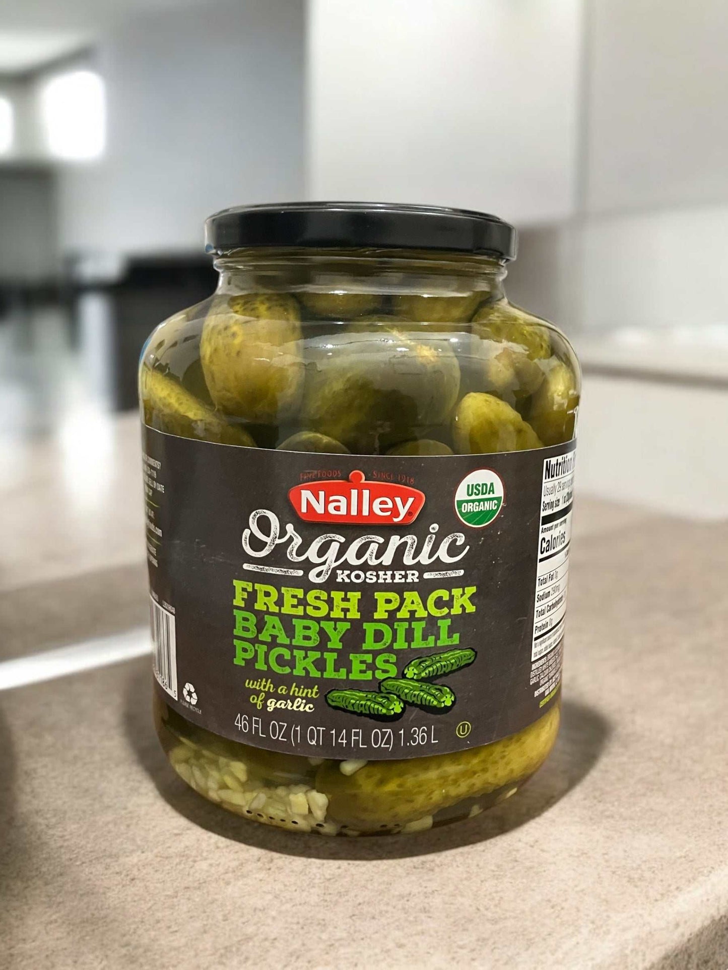 ナリー ベビーディル オーガニック ピクルス キュウリ 酢漬け 瓶詰 BABY DILL PICKLES 1.36kg / NALLEY