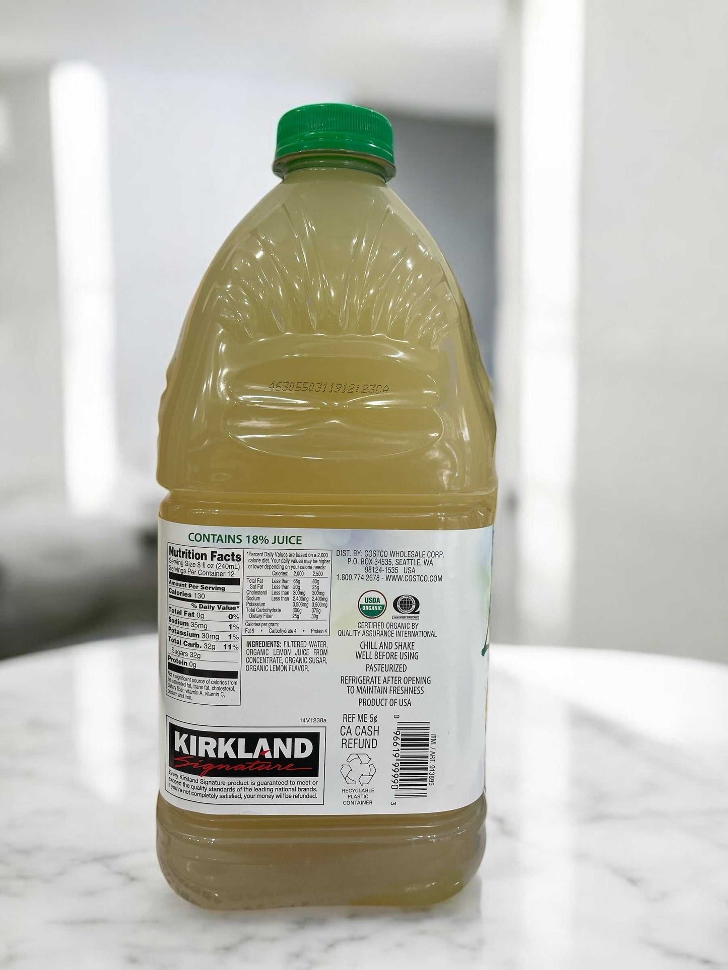 オーガニックレモネード 2.84L カークランドシグネチャー コストコオリジナルブランド