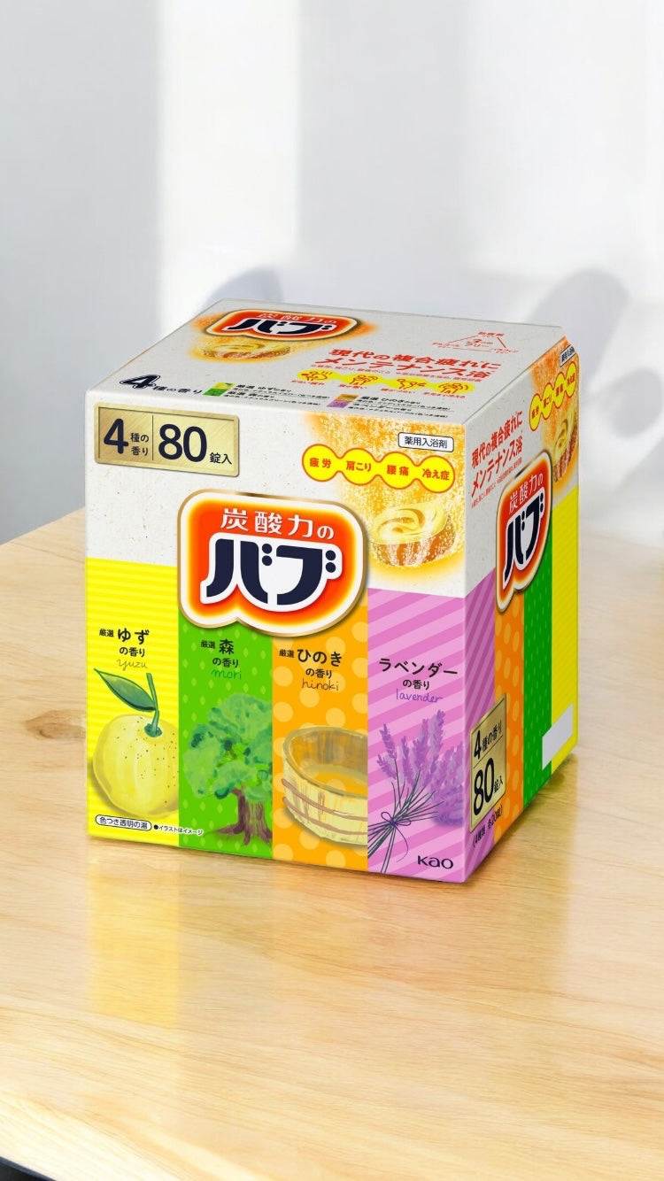 花王 炭酸力のバブ 薬用入浴剤 4種の香り 80錠パック
