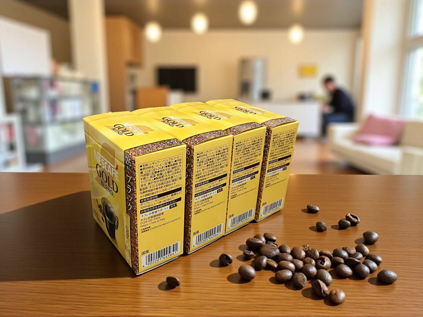 ネスカフェゴールドブレンドスティック26本入り4箱セットのパッケージ画像