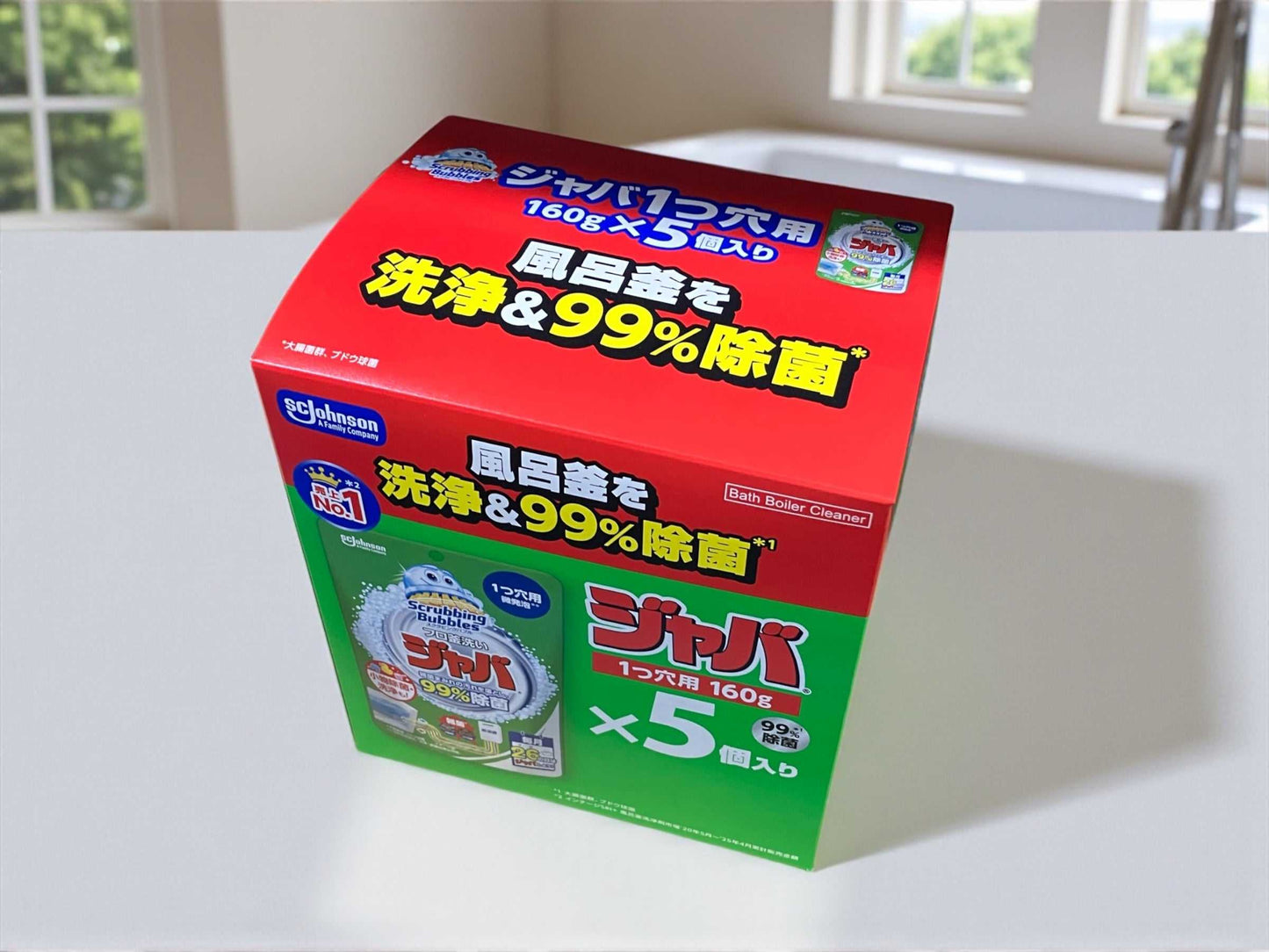 スクラビングバブル風呂釜洗浄ジャバ5個入り清潔な浴室メンテナンス用品