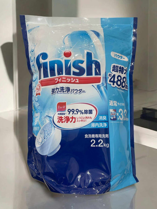 予洗いなしでもしっかり洗浄！大容量の食洗機用洗剤「フィニッシュ パウダー 2.2kg」