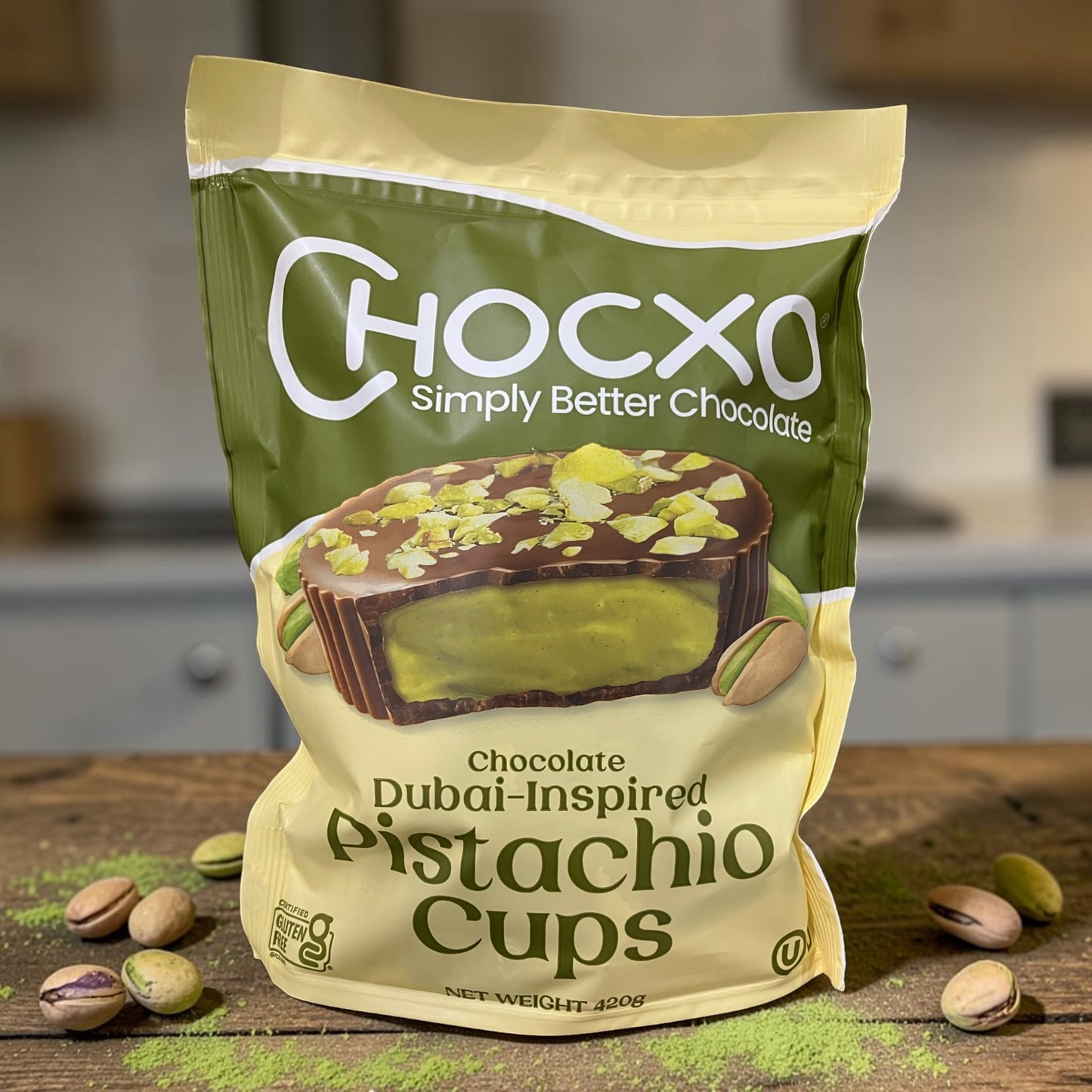 CHOCXO ドバイスタイル ミルクチョコレート ピスタチオカップ  420g  チョコXO
