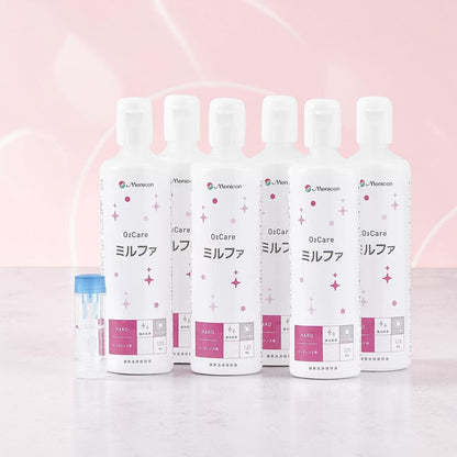 メニコン O2ケア ミルファ 120ML 6本 レンズケース付き  ハードコンタクトレンズ用  酵素洗浄保存液