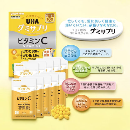 UHA味覚糖グミサプリ ビタミンC + B2  20粒  10日分  小分け販売  サプリメント