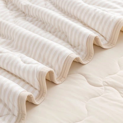 クーリング 大判ひざ掛け 152cm x 177cm  BERKSHIRE BLANKET＆HOME  カラー  ストライプアイボリー