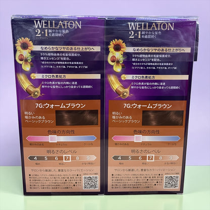 ウェラトーン ツープラスワン 白髪染め  クリームタイプ  2個入り WELLATON  カラー  ウォームブラウン