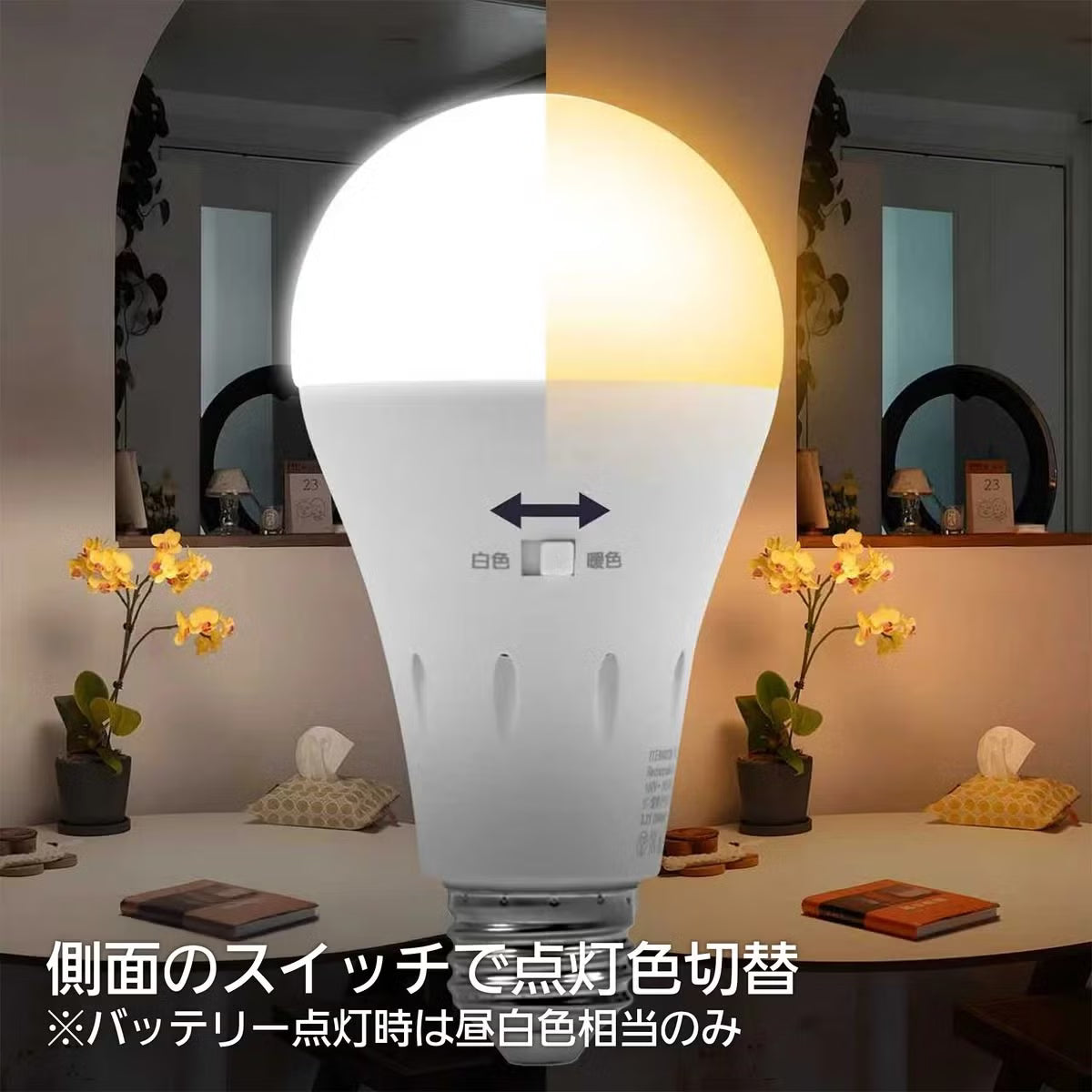 NEWGALE 防災充電式LED電球 電球色切替え可 3個パック