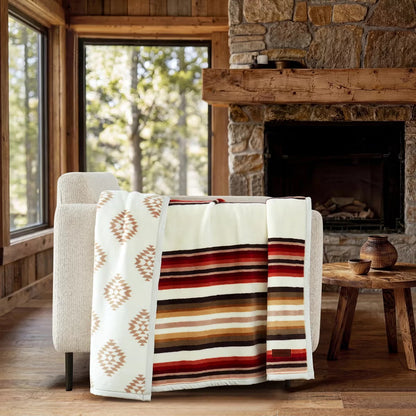 PENDLETON ペンドルトン 大判ひざ掛け リバーシブル 127×177cm ウッドランド・ストライプ