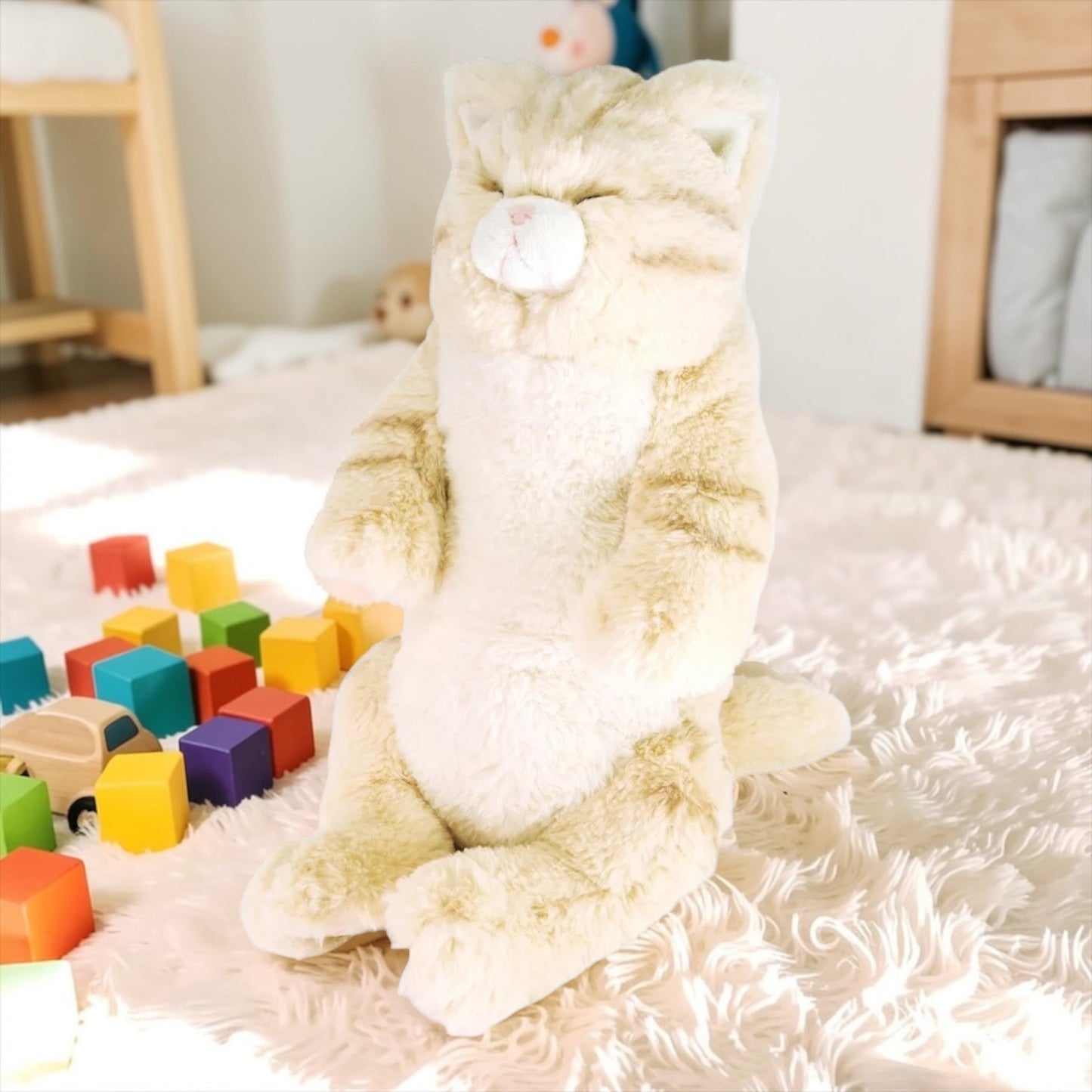 サンレモン ひざねこすやすや L サイズ  ぬいぐるみ  ねこ 猫    カラー  キイロ