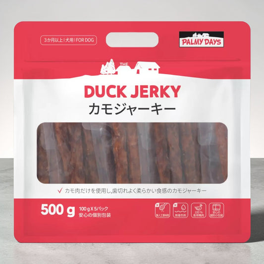 《ペット用品》PALMY DAYS  カモジャーキー100g x 5パック 犬用 おやつ