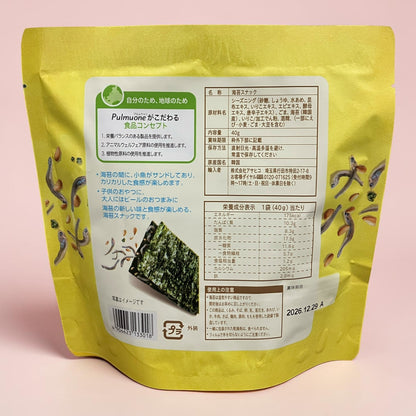 アサヒコ韓国海苔スナック小魚40g×5袋入り、韓国産有機海苔使用の健康スナック