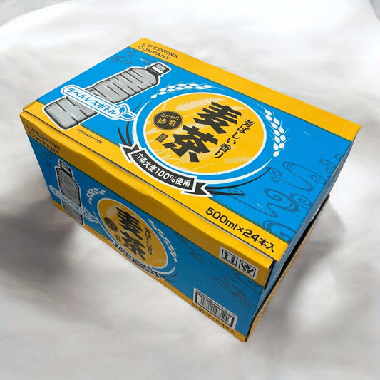 六条大麦100％使用のラベルレス麦茶500ml×24本セット