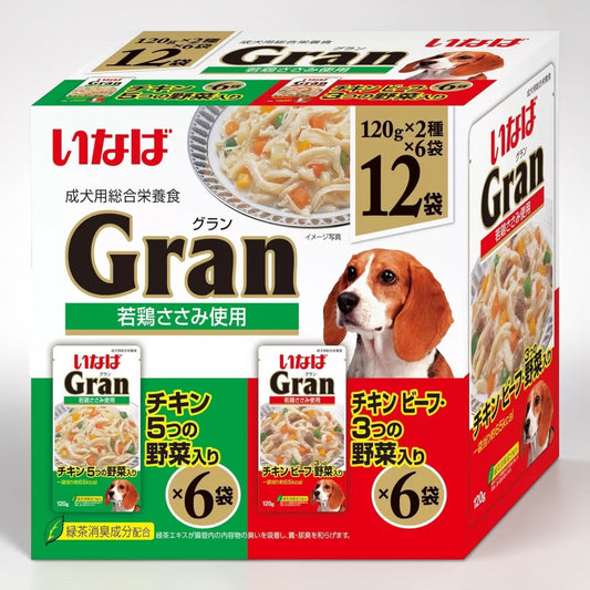 《ペット用品》いなば GRAN グラン レトルト ドッグフード 120g x 12 ドッグフード  成犬用総合栄養食