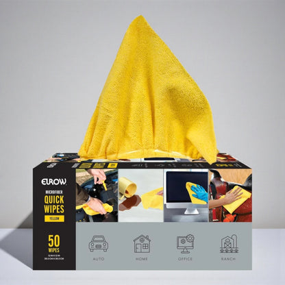 EUROW マイクロワイプ 50枚入り 使い捨てタオル カラー イエロー