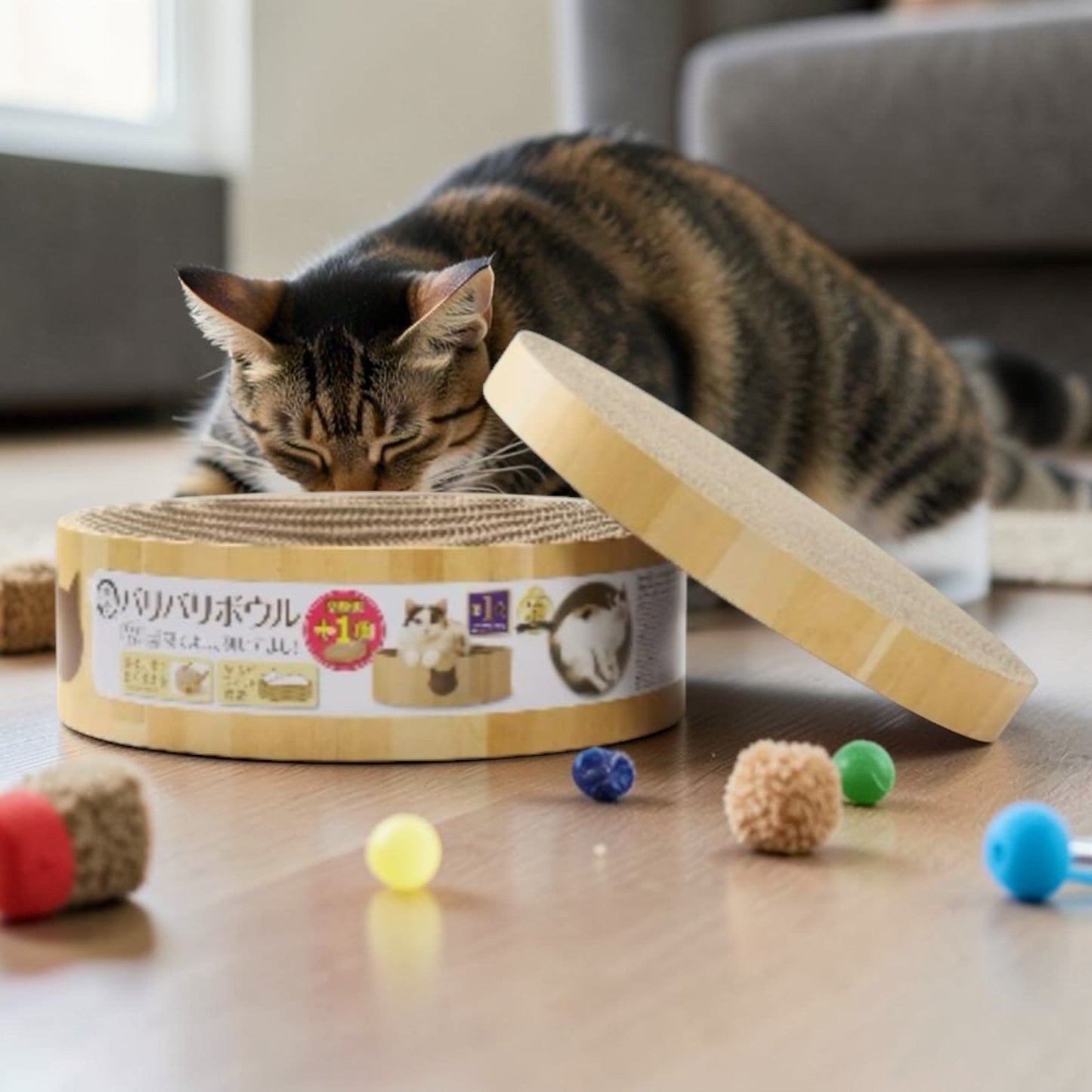 《ペット用品》猫壱  バリバリボウル 本体 & 交換用 1個付き  猫用 爪とぎ ベッド  コストコ限定セット