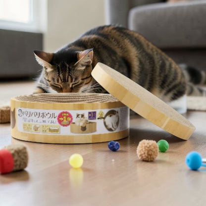 《ペット用品》猫壱  バリバリボウル 本体 & 交換用 1個付き  猫用 爪とぎ ベッド  コストコ限定セット