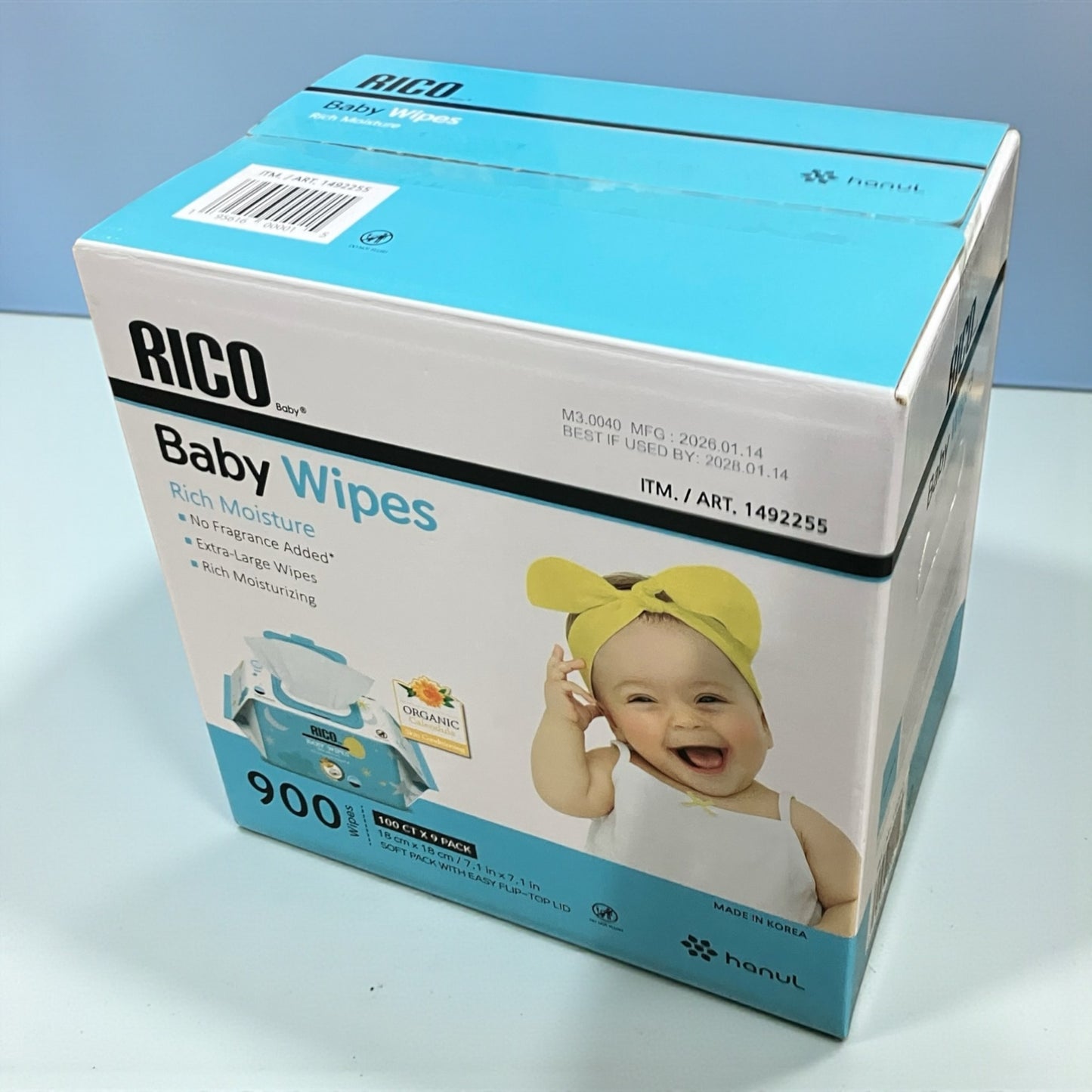 リコー ベビーワイプス 100枚入り × 9個セット  RICO BABY WIPES   赤ちゃん用おしりふき　【定番人気】 【お得なセット】
