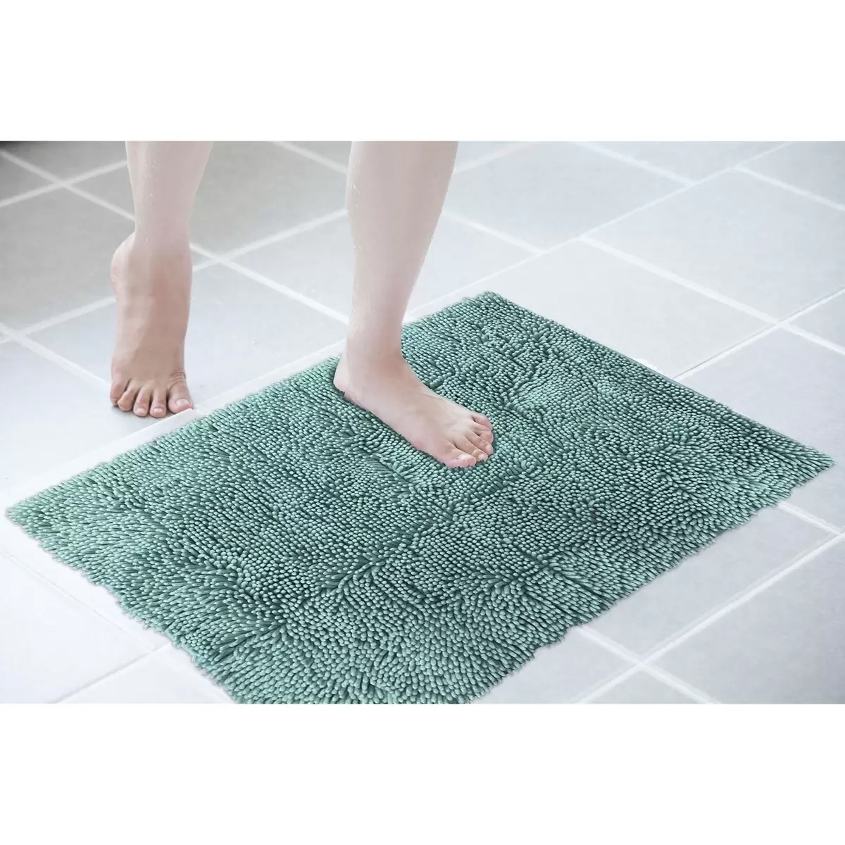 シェニール 吸水マイクロファイバー バスマット 60cm x 90cm  カラー ターコイズ