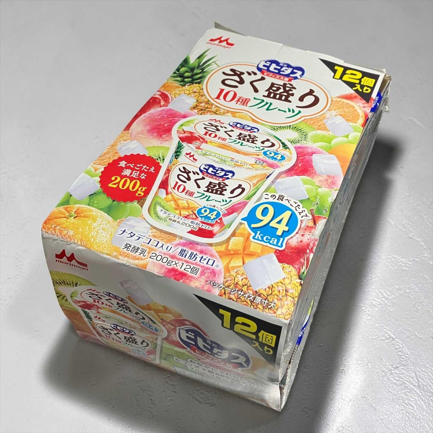 【冷蔵商品】森永乳業 ビビダス ざく盛りフルーツヨーグルト 200g × 12個入り