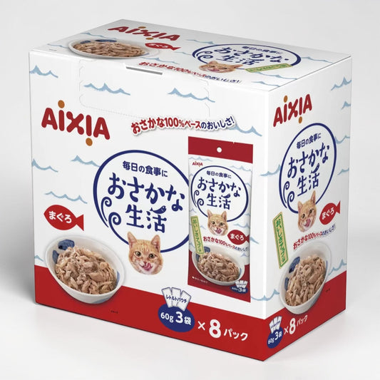 《ペット用品》おさかな生活 マグロ 3袋 x 8パック 猫用 キャットフード