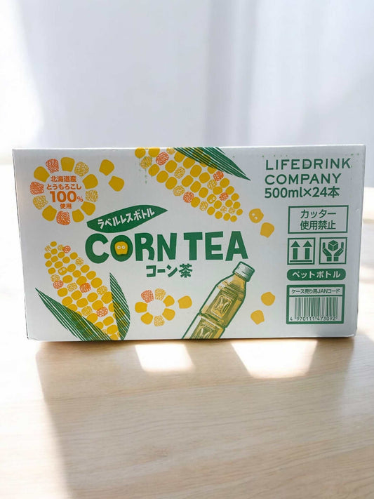 LDC コーン茶 500ml×24本 パッケージ, ラベルレス CORN TEA, とうもろこし茶, カフェインゼロ.