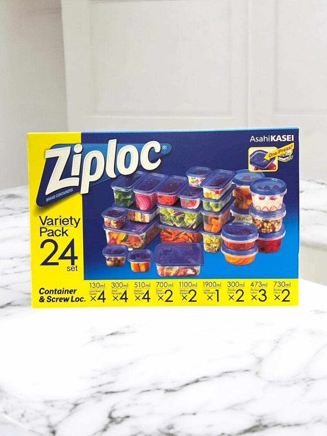 ジップロックコンテナー24組セット、大小サイズ多様で密閉性に優れた保存容器