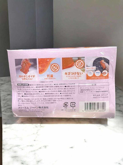 スコッチブライト スクラブドットスポンジ 8個入りパック, 簡単な油汚れ落とし, 衛生的な泡立ち, キッチン清掃用具.