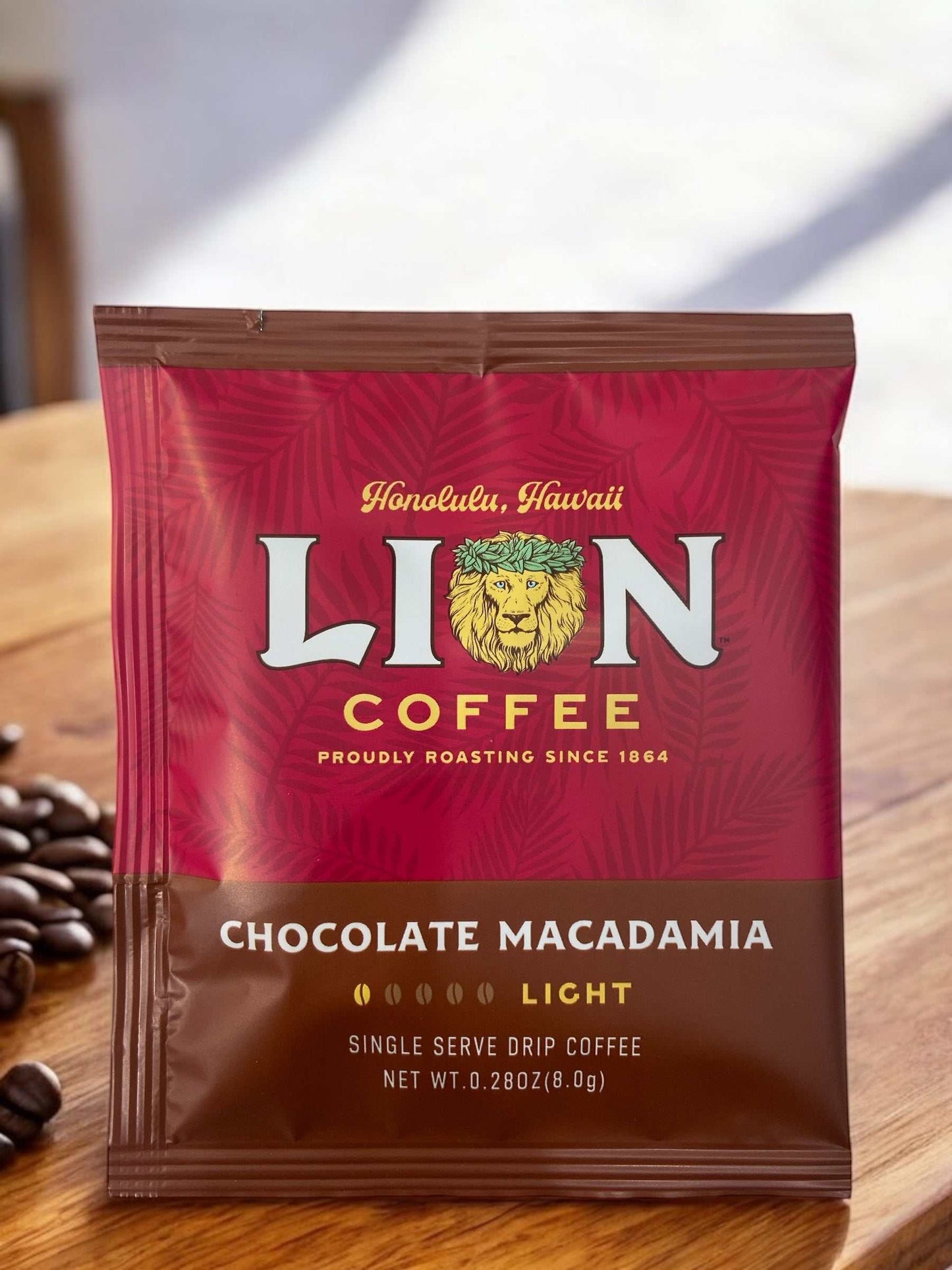 LION COFFEE Chocolate Macadamia drip bag, Japanese favorite, rich chocolate and macadamia flavor, 8g.