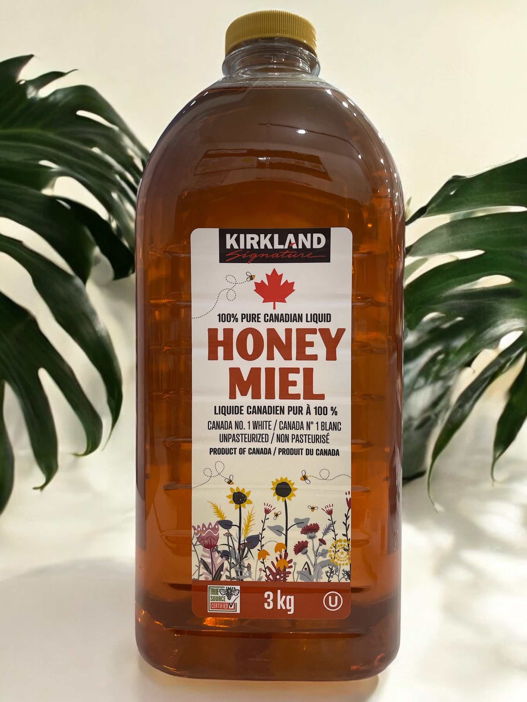 KS HONEY 3kg pure Canadian honey with rich flavor and sweetness.