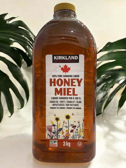 KS HONEY 3kg pure Canadian honey with rich flavor and sweetness.