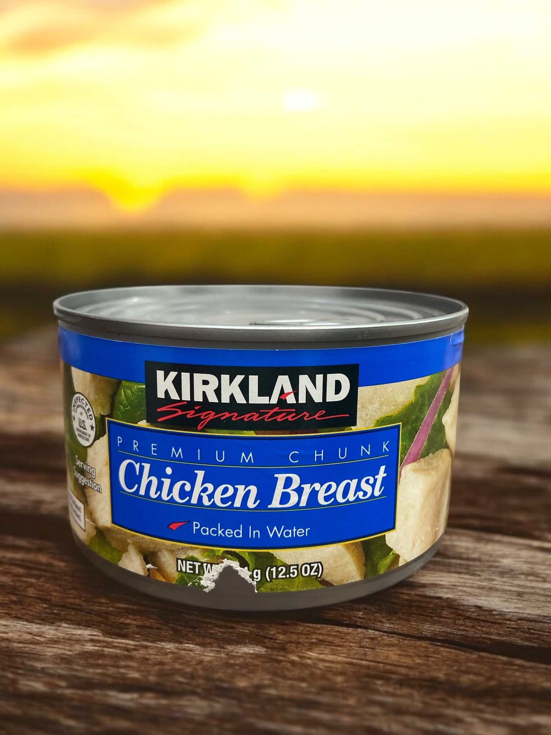 KS チキン水煮缶 354g カークランドシグネチャー, アメリカ産鶏むね肉缶詰, 料理に便利な大容量.